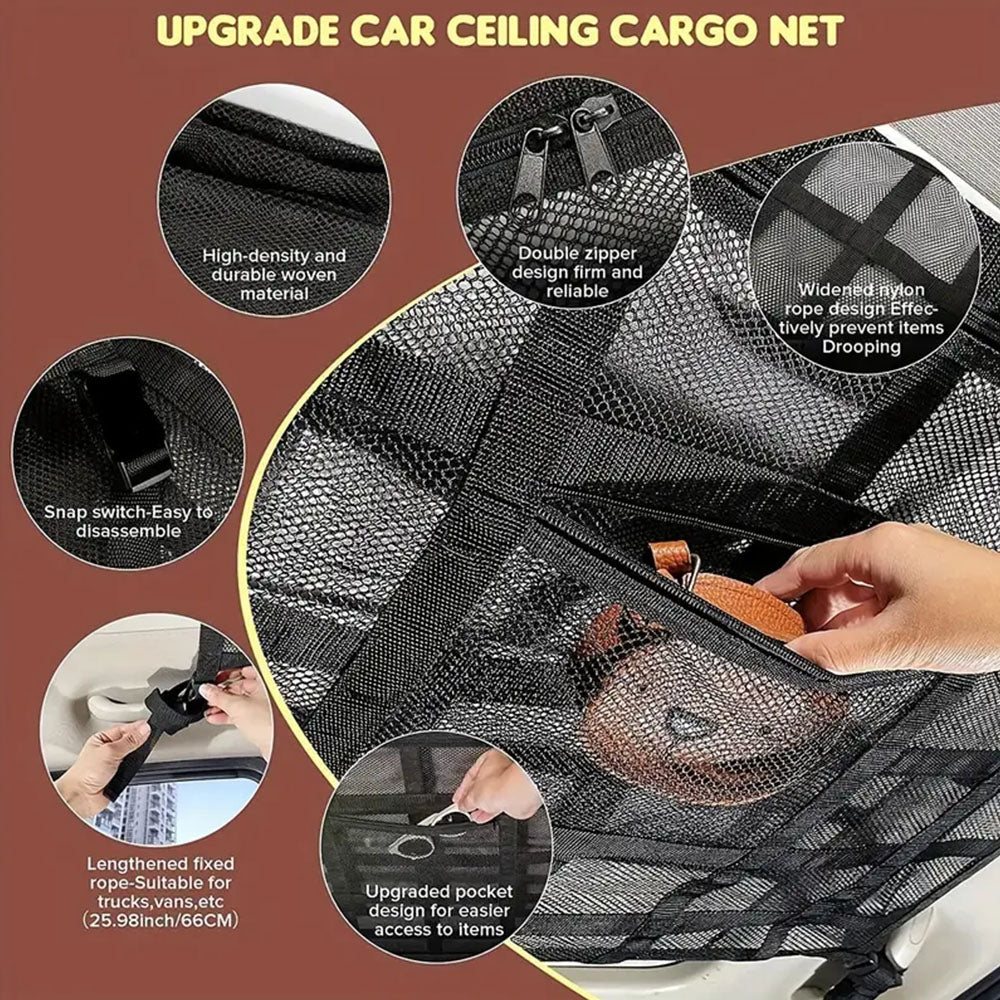 Dynara Car Roof Cargo Netting – Durable & Secure Cargo Storage