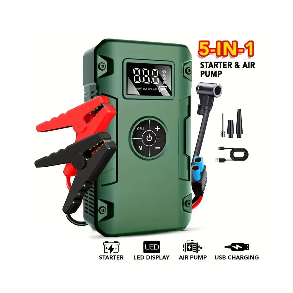 Dynara Jump Starter & Air Compressor Portable – 5000A Peak Power