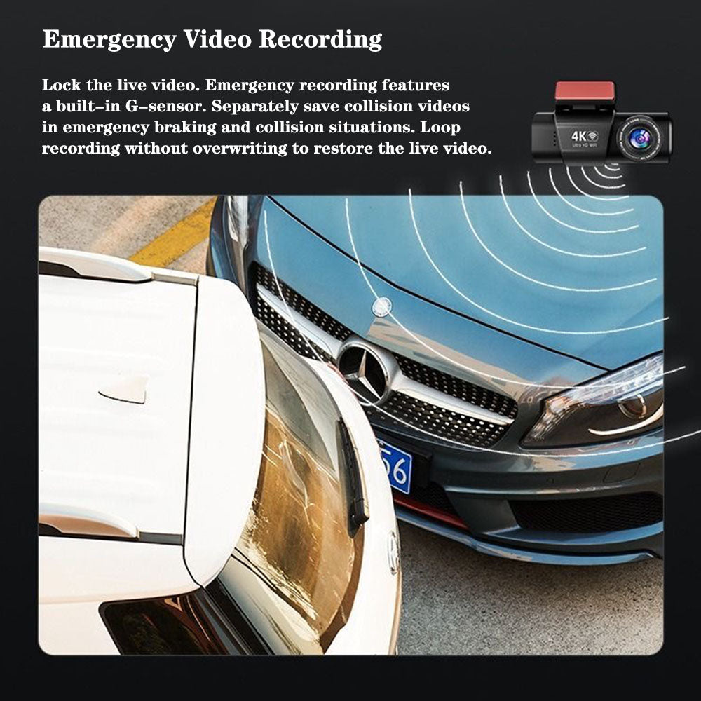 Dynara Best Dual 4K Dash Cam 2025 – WiFi, Front & Rear Cameras
