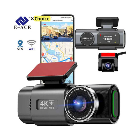 Dynara Best Dual 4K Dash Cam 2025 – WiFi, Front & Rear Cameras