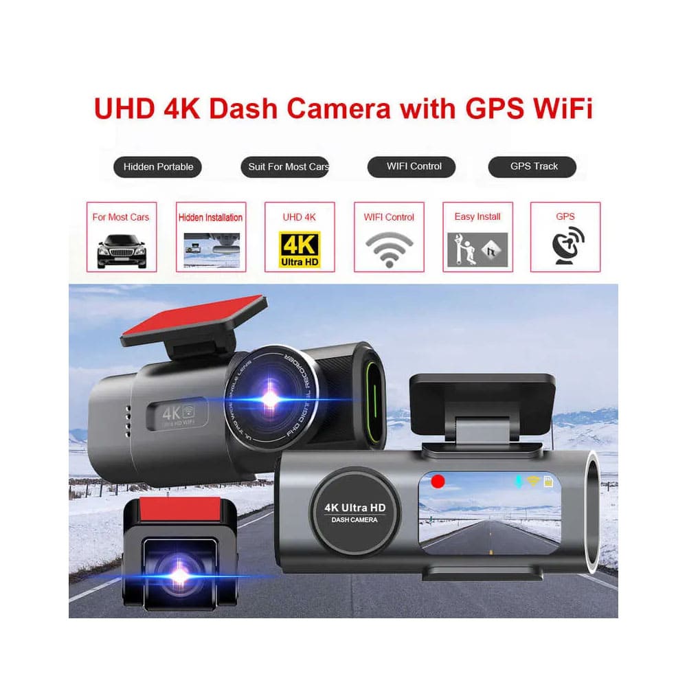 Dynara Best Dual 4K Dash Cam 2025 – WiFi, Front & Rear Cameras