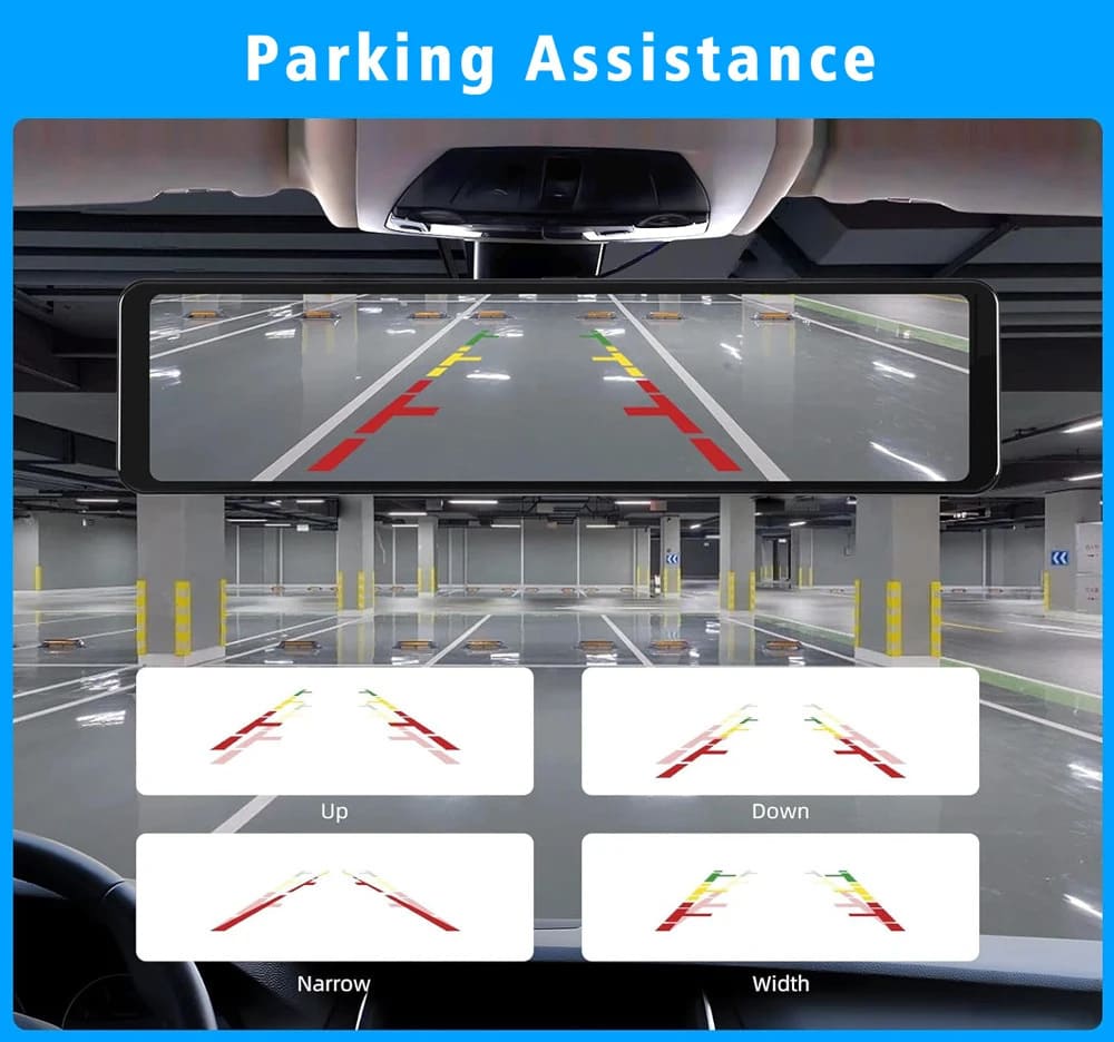 Streaming Media Night Vision Dash Cam | 4K Dual Lens Front and Rear Recording, ADAS, Vehicle Distance Detection, Wi-Fi Connectivity