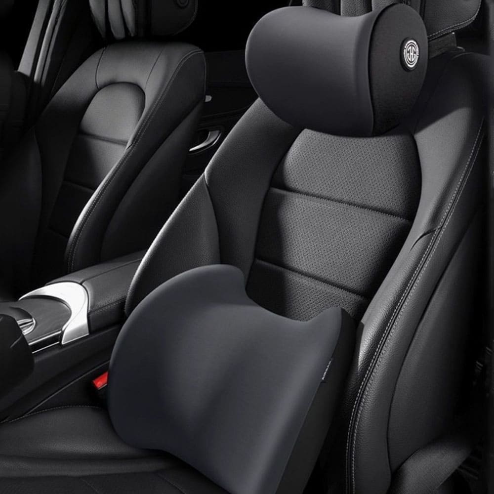 Dynara Lumbar & Headrest Car Pillow – Memory Foam for Comfort