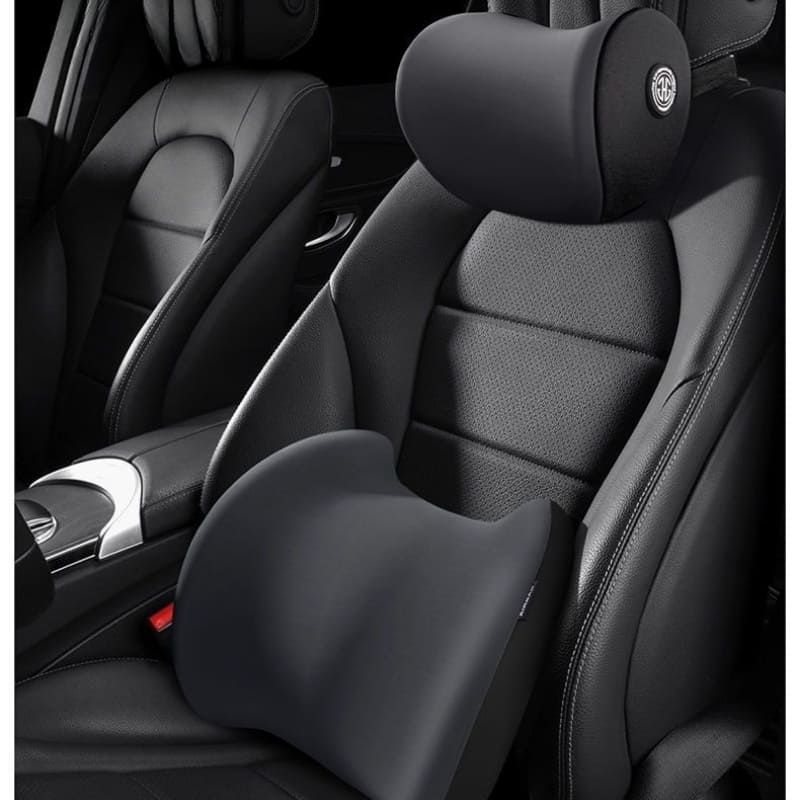 Ergonomic Memory Foam Car Headrest & Lumbar Support Set | Comfortable Long-Distance Driving Essential | Supports Spine & Neck