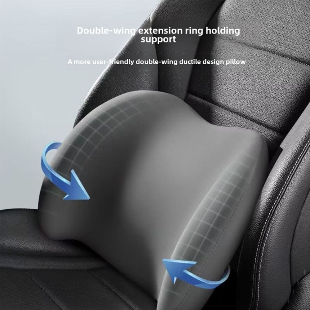 Car Pillow with Lumbar & Headrest Support – Memory Foam Neck Cushion