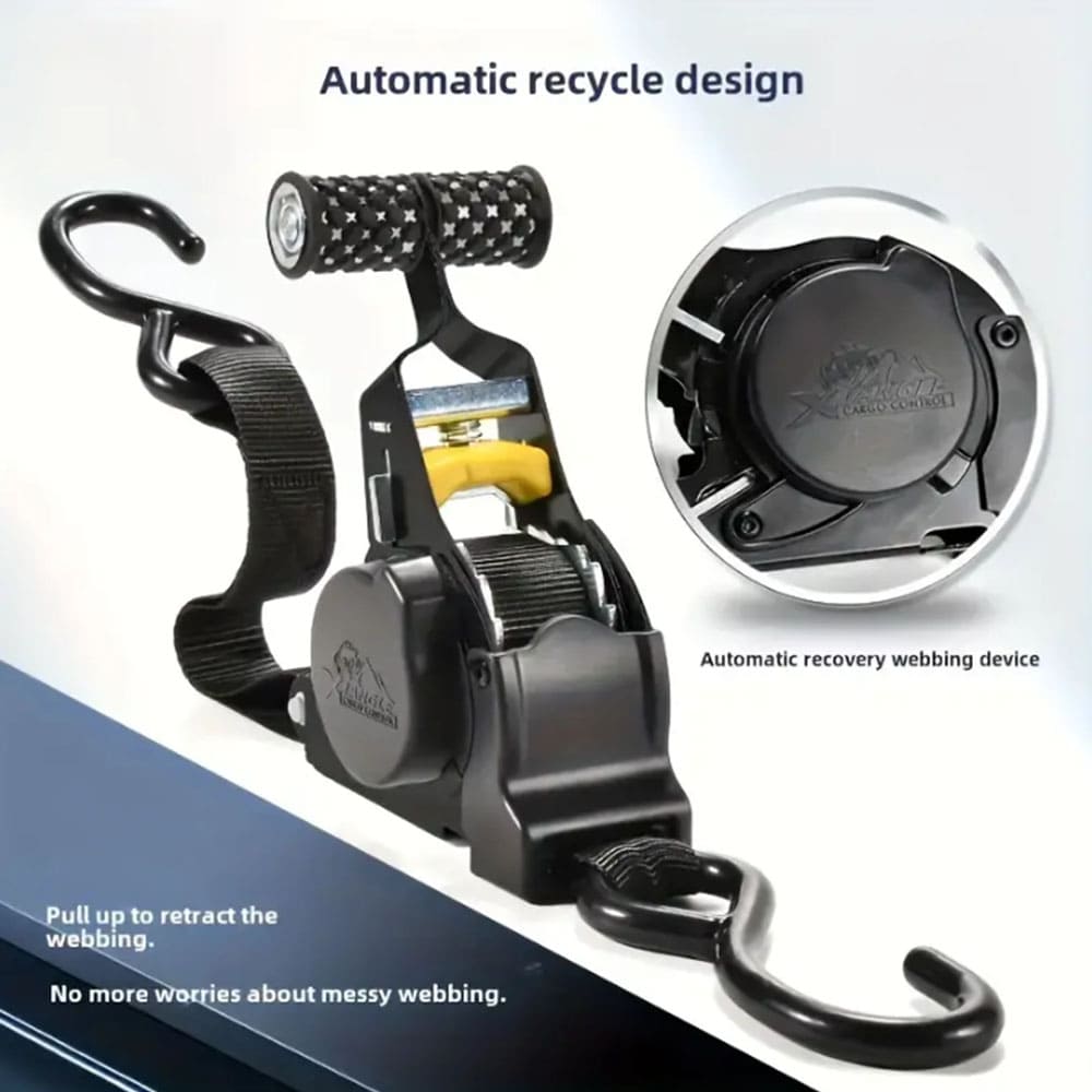 Retractable Ratchet Tie Down Strap – Heavy Duty Cargo Strap