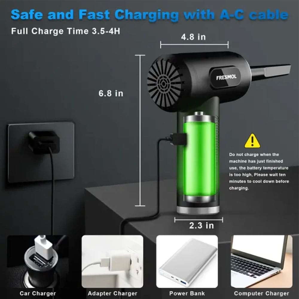 Dynara Car Vacuum Cleaner, Air Duster & Blower – 3-in-1 Multi-Function