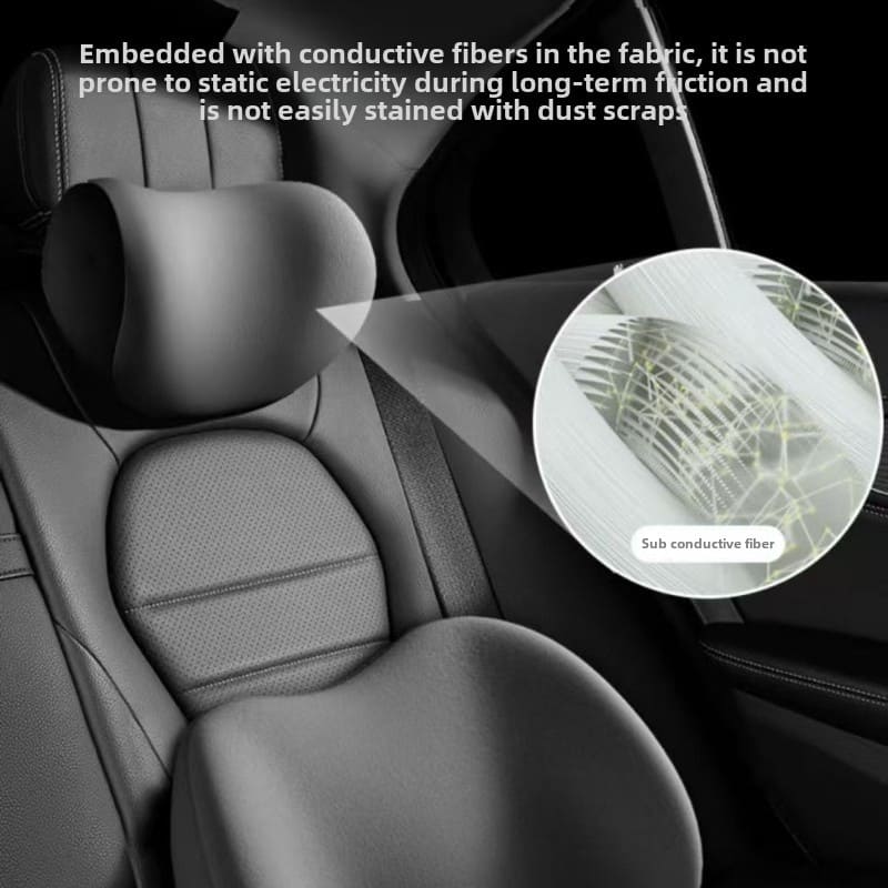 Ergonomic Memory Foam Car Headrest & Lumbar Support Set | Comfortable Long-Distance Driving Essential | Supports Spine & Neck