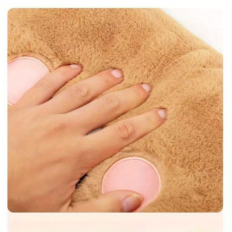 Plush Bear Car Seat Cushion – Cute Fluffy Winter Seat Cover with Soft PP Cotton Filling