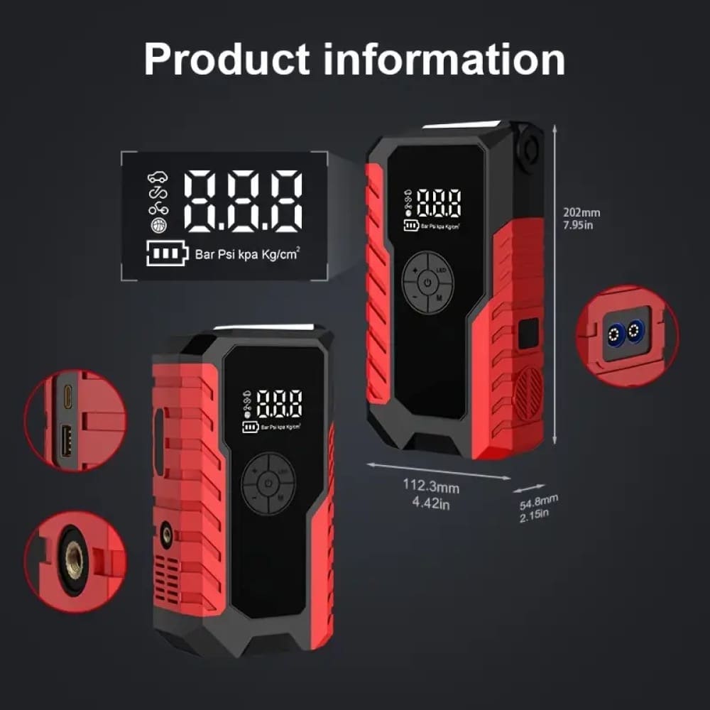 Dynara Jump Starter & Air Compressor Portable – 5000A Peak Power