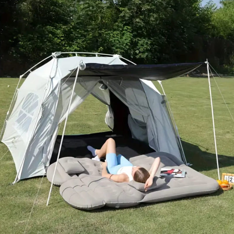 Car Trunk Inflatable Bed – Velvet Fabric & PVC Back, Comfortable and Convenient Car Mattress for Travel and Camping