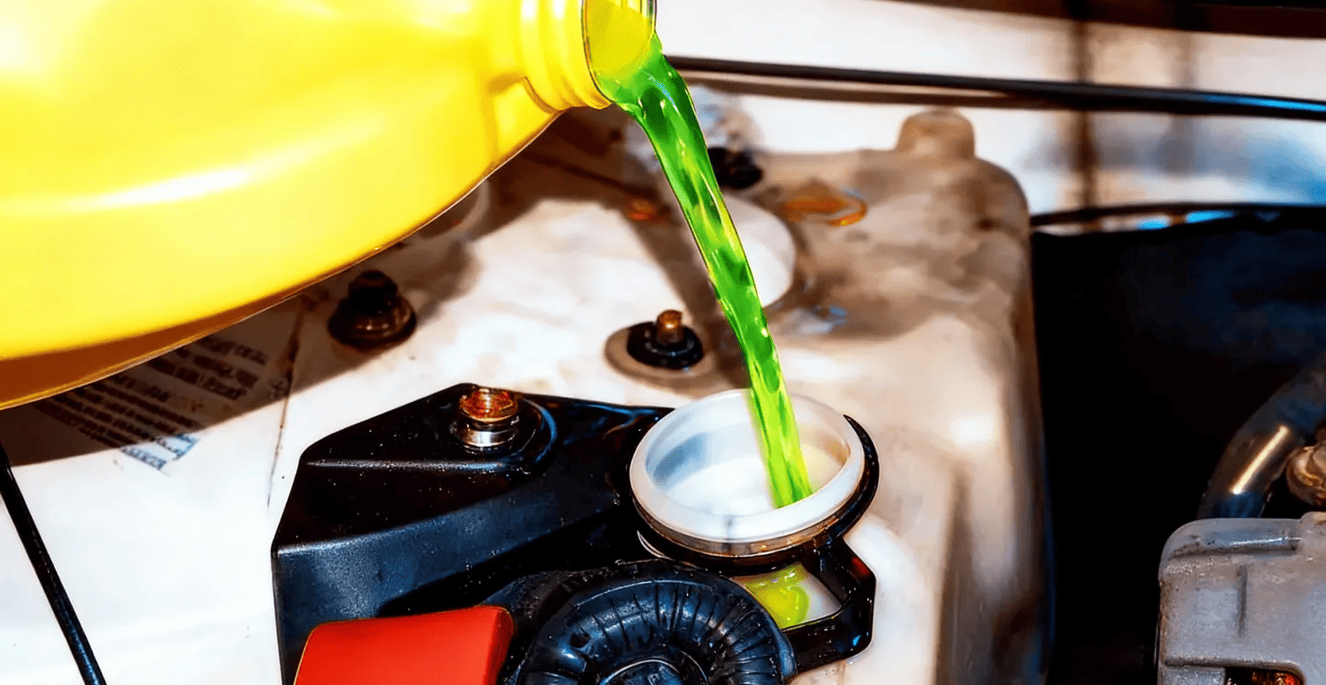 Adding coolant to a car cooling system through the reservoir during routine engine maintenance
