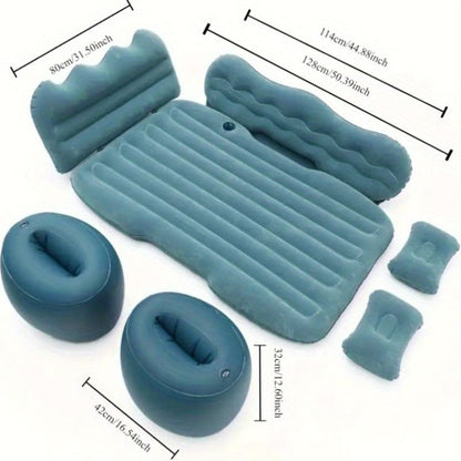 Car Inflatable Bed – Velvet Fabric & PVC Back, Comfortable and Convenient Car Mattress for Back Seat and Trunk