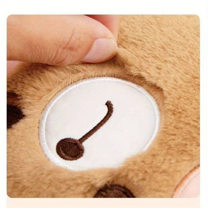 Plush Bear Car Seat Cushion – Cute Fluffy Winter Seat Cover with Soft PP Cotton Filling