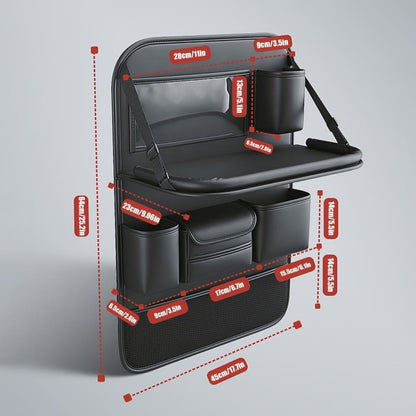Leather Backseat Organizer for Car | Foldable Table Design, Enhance Your Car Space