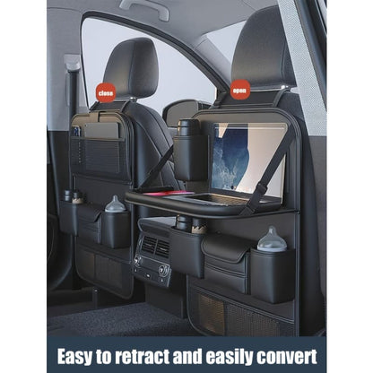 Leather Backseat Organizer for Car | Foldable Table Design, Enhance Your Car Space
