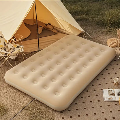 Thick Inflatable Bed with Honeycomb Column Design, Reinforced Belt, Skin-Friendly Velvet Surface, Comfortable and Durable
