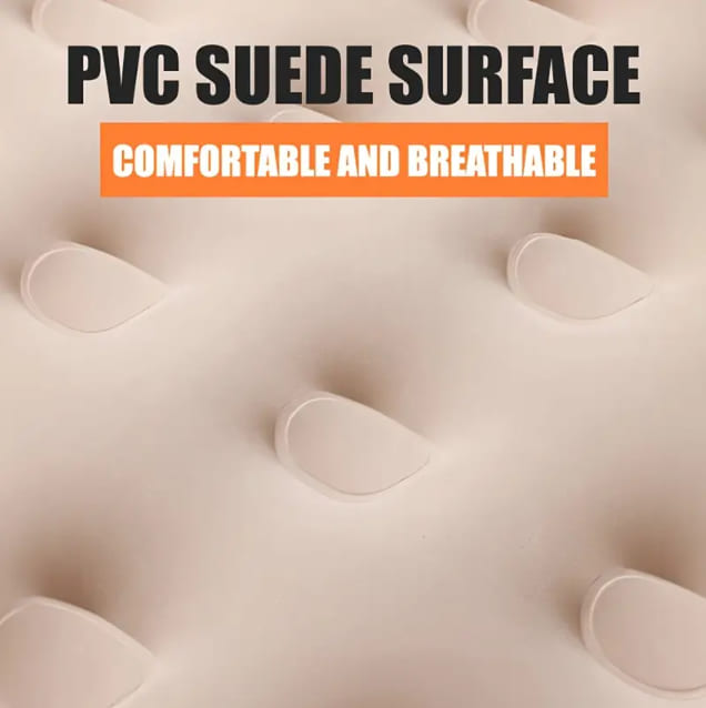 Thick Inflatable Bed with Honeycomb Column Design, Reinforced Belt, Skin-Friendly Velvet Surface, Comfortable and Durable