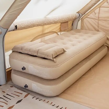 Thick Inflatable Bed with Honeycomb Column Design, Reinforced Belt, Skin-Friendly Velvet Surface, Comfortable and Durable
