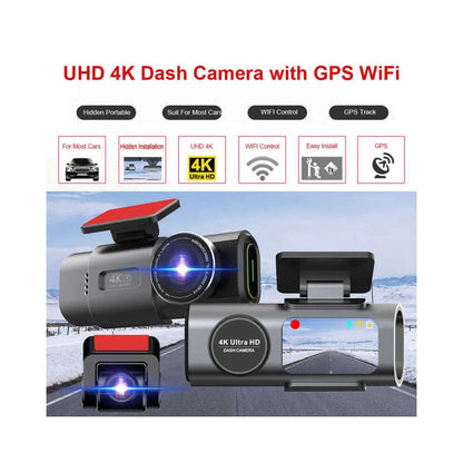Dynara Best Dual 4K Dash Cam 2025 – WiFi, Front & Rear Cameras
