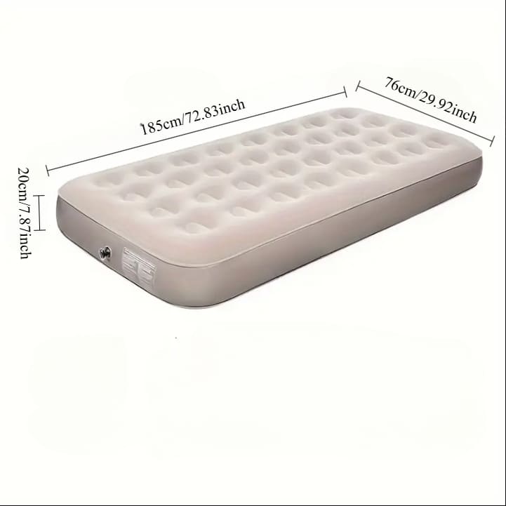 Thick Inflatable Bed with Honeycomb Column Design, Reinforced Belt, Skin-Friendly Velvet Surface, Comfortable and Durable