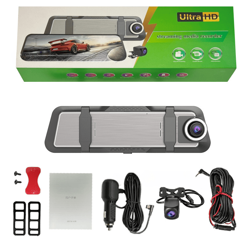 Streaming Media Night Vision Dash Cam | 4K Dual Lens Front and Rear Recording, ADAS, Vehicle Distance Detection, Wi-Fi Connectivity