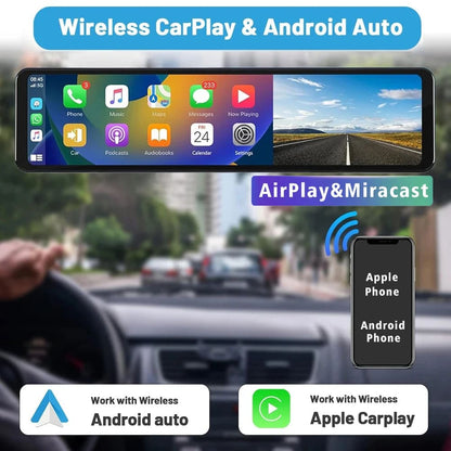 Streaming Media Night Vision Dash Cam | 4K Dual Lens Front and Rear Recording, ADAS, Vehicle Distance Detection, Wi-Fi Connectivity
