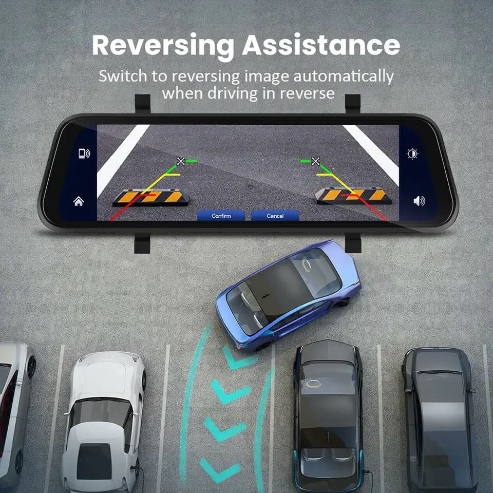 Streaming Media Night Vision Dash Cam | 4K Dual Lens Front and Rear Recording, ADAS, Vehicle Distance Detection, Wi-Fi Connectivity