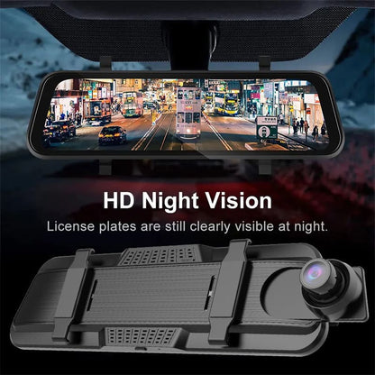 Streaming Media Night Vision Dash Cam | 4K Dual Lens Front and Rear Recording, ADAS, Vehicle Distance Detection, Wi-Fi Connectivity