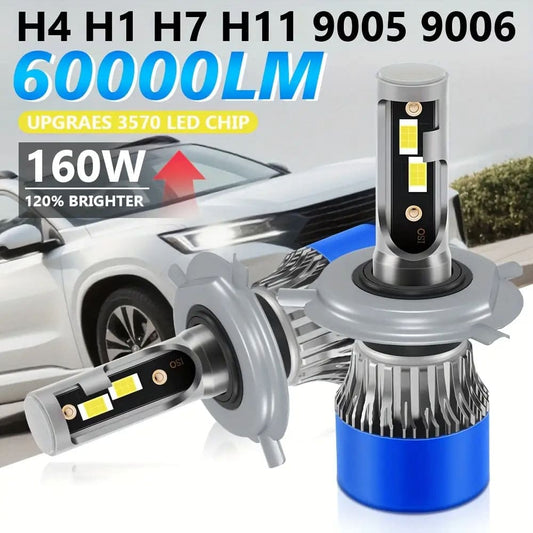 Dynara 2pcs LED Headlight Bulbs – Brighter Plug & Play Fog Lights for 9005/H11/H7/9012