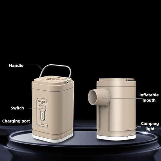 Portable Air Pump with Camping Light, Suitable for Inflatable Beds, Sofas, Mattresses, Compression Bags, and Vacuum Bags