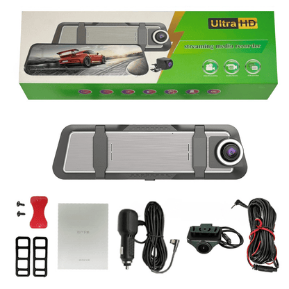 Streaming Media Night Vision Dash Cam | 4K Dual Lens Front and Rear Recording, ADAS, Vehicle Distance Detection, Wi-Fi Connectivity