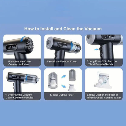 Car Vacuum Cleaner – 4-in-1 Cordless & High Suction by Dynara