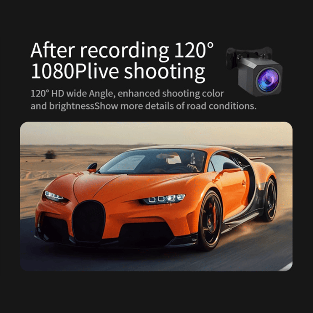 4K 3-Lens Dash Cam with GPS & Night Vision