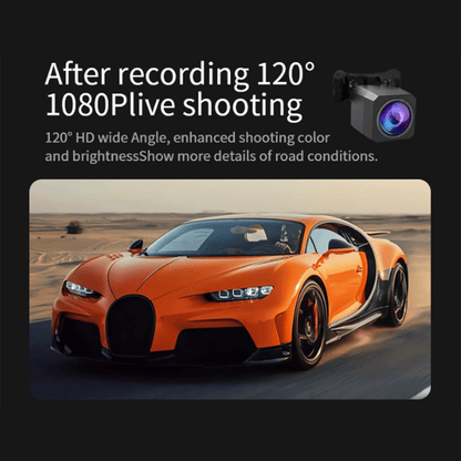 4K 3-Lens Dash Cam with GPS & Night Vision