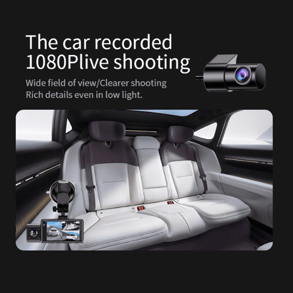 4K 3-Lens Dash Cam with GPS & Night Vision
