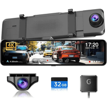 mirror dash cam front and rear installed in car – best dash cam 2025