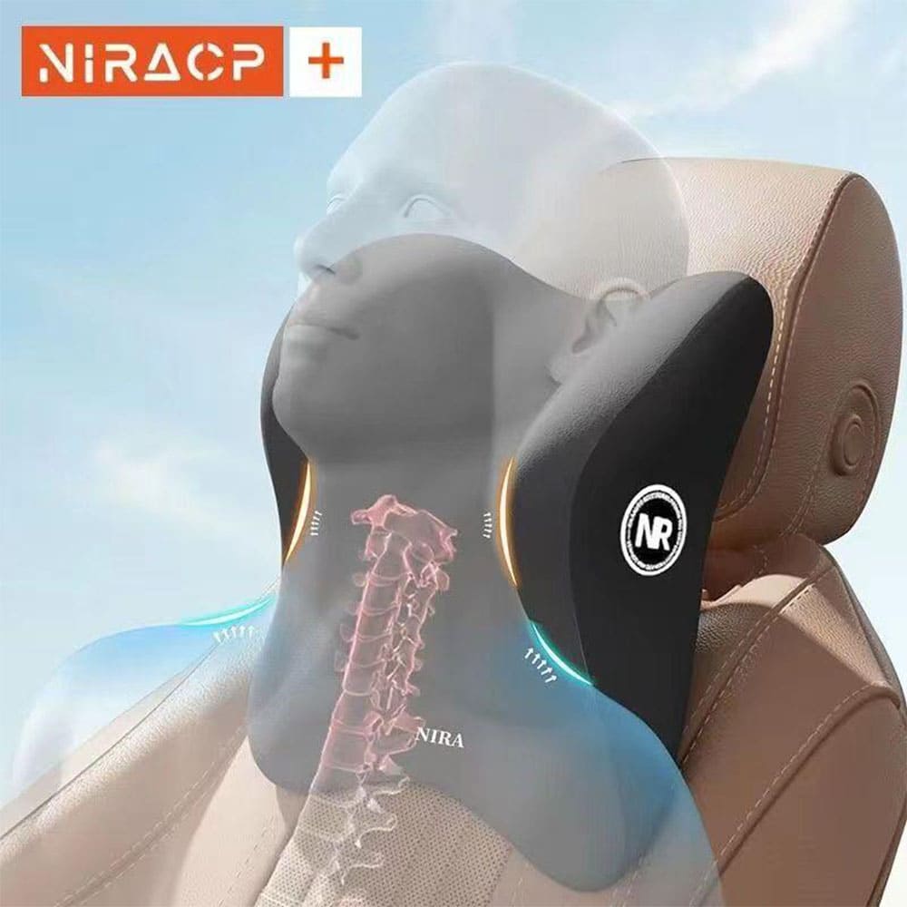 Memory Foam Car Pillow – Lumbar & Headrest Support Set