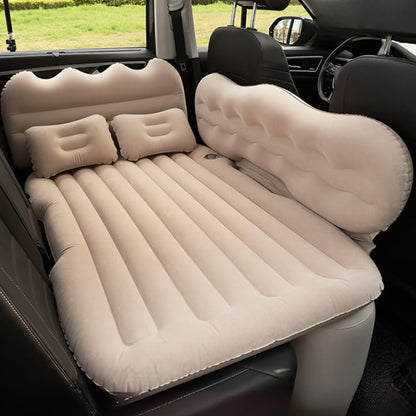 Car Inflatable Bed – Velvet Fabric & PVC Back, Comfortable and Convenient Car Mattress for Back Seat and Trunk