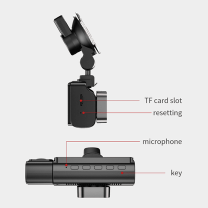 4K 3-Lens Dash Cam with GPS & Night Vision
