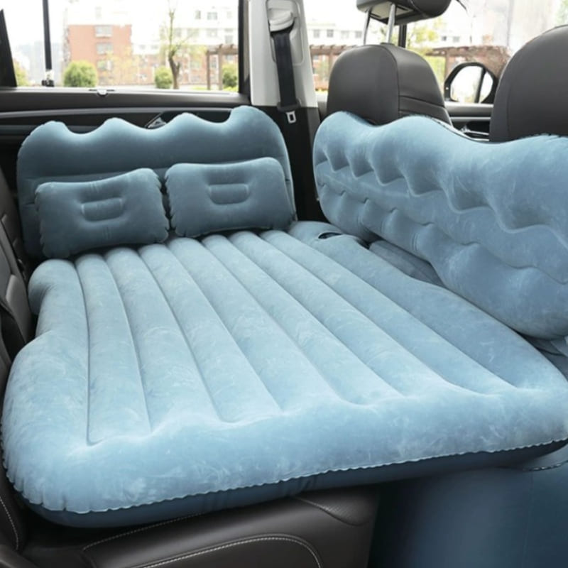 Car Inflatable Bed – Velvet Fabric & PVC Back, Comfortable and Convenient Car Mattress for Back Seat and Trunk