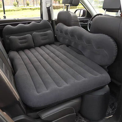 Car Inflatable Bed – Velvet Fabric & PVC Back, Comfortable and Convenient Car Mattress for Back Seat and Trunk