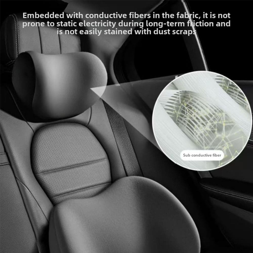 Car Pillow with Lumbar & Headrest Support – Memory Foam Neck Cushion