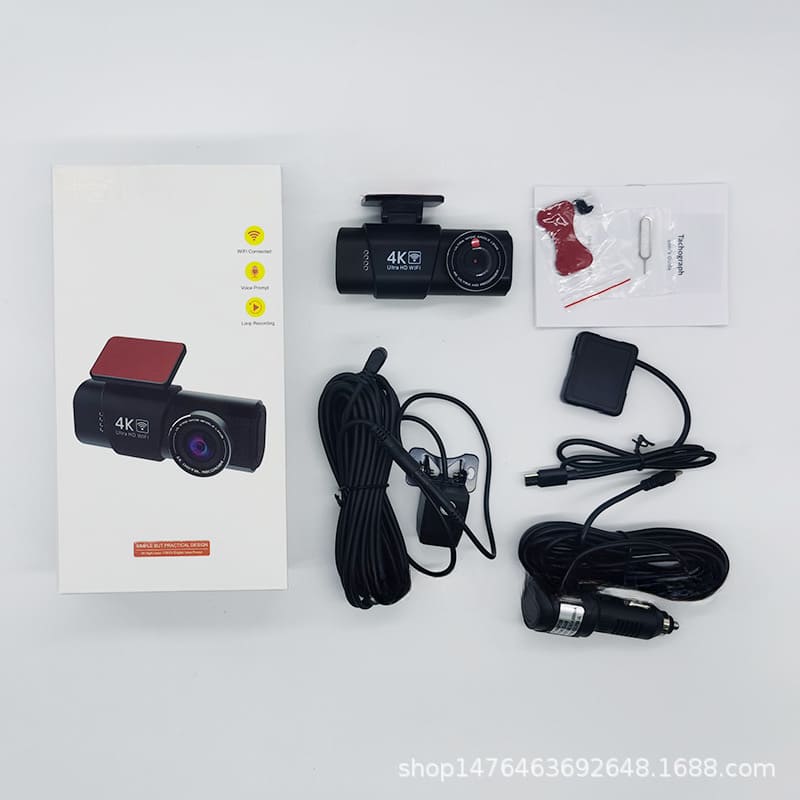 4K HD Car Dash Cam - Front and Rear Dual Recording, Night Vision, Parking Monitor, 1.47-Inch Display