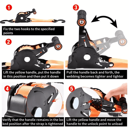 Dynara Retractable Ratchet Strap – Durable & Easy to Use Tie-Down