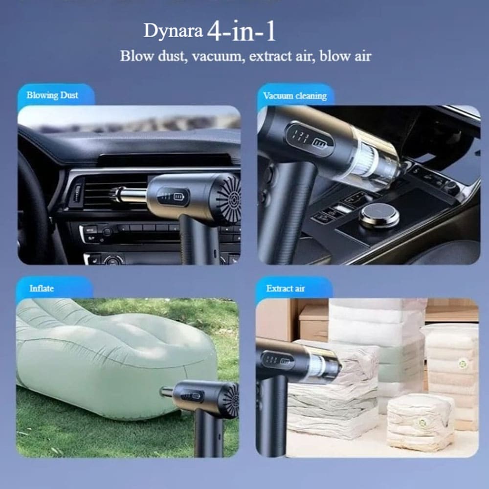 Car Vacuum Cleaner – 4-in-1 Cordless & High Suction by Dynara