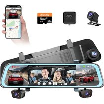 Dynara 4 Channel Mirror Dash Cam – Front, Rear & Inside 1080P ,GPS, Night Vision