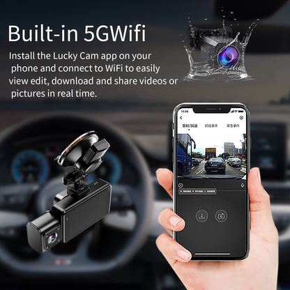 4K 3-Lens Dash Cam with GPS & Night Vision