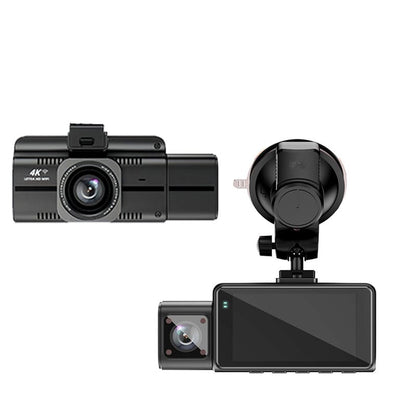 4K 3-Lens Dash Cam with GPS & Night Vision