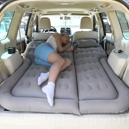 Car Trunk Inflatable Bed – Velvet Fabric & PVC Back, Comfortable and Convenient Car Mattress for Travel and Camping